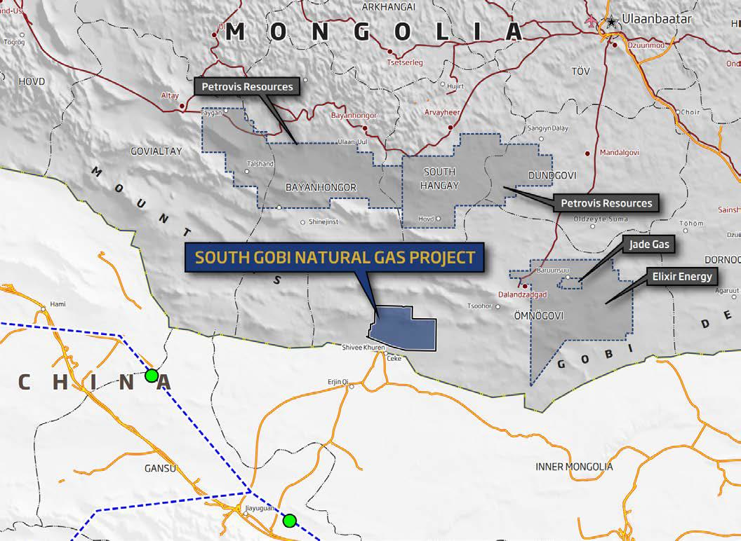 Talon Petroleum&rsquo;s Southern Gobi Natural Gas Project area.
