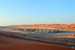Aramco’s NGL recovery plant in Shaybah oil field in the Empty Quarter of the Arabian Peninsula, southeast of Saudi Arabia. Aramco’s NGL recovery plant in Shaybah oil field in the Empty Quarter of the Arabian Peninsula, southeast of Saudi Arabia.