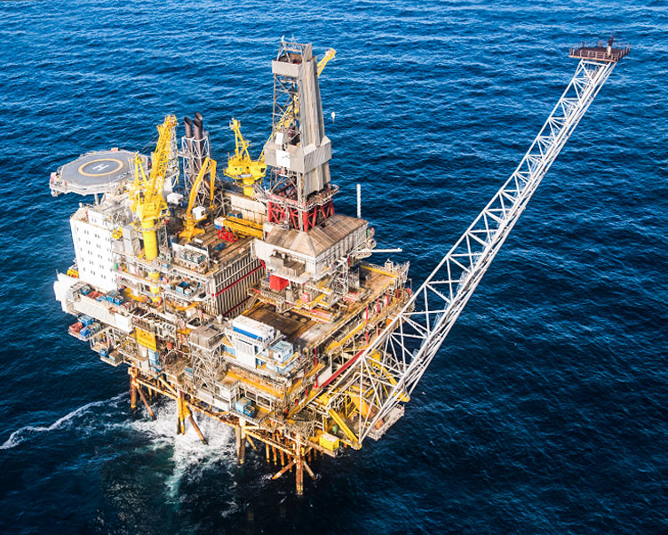 Brage field infrastructure in the North Sea.