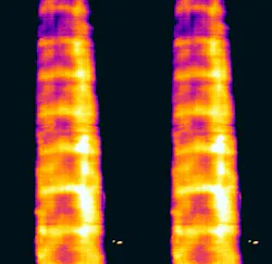 IR scans indicated irregular liquid flow patterns through the plant’s tower. IR scans indicated irregular liquid flow patterns through the plant’s tower.