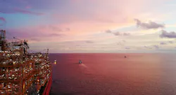 Shell Prelude FLNG vessel. Shell Prelude FLNG vessel.