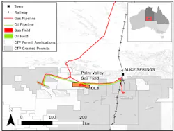 Palm Valley gas field map. Palm Valley gas field map.