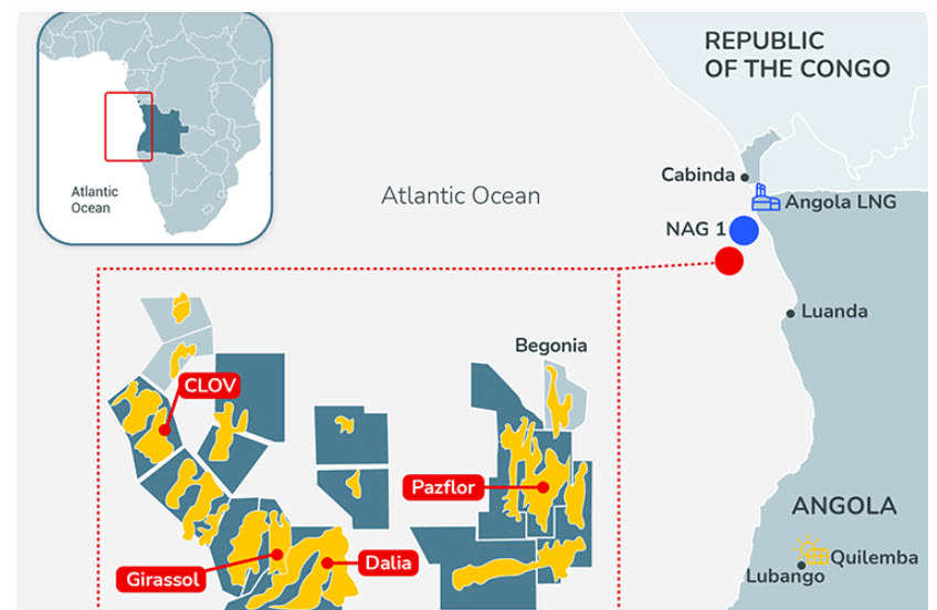 TotalEnergies' map of Angola operations.