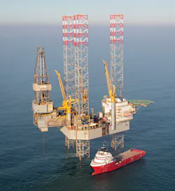 Borr Drilling's Prospector 1 jack up drilling rig. Borr Drilling's Prospector 1 jack up drilling rig.