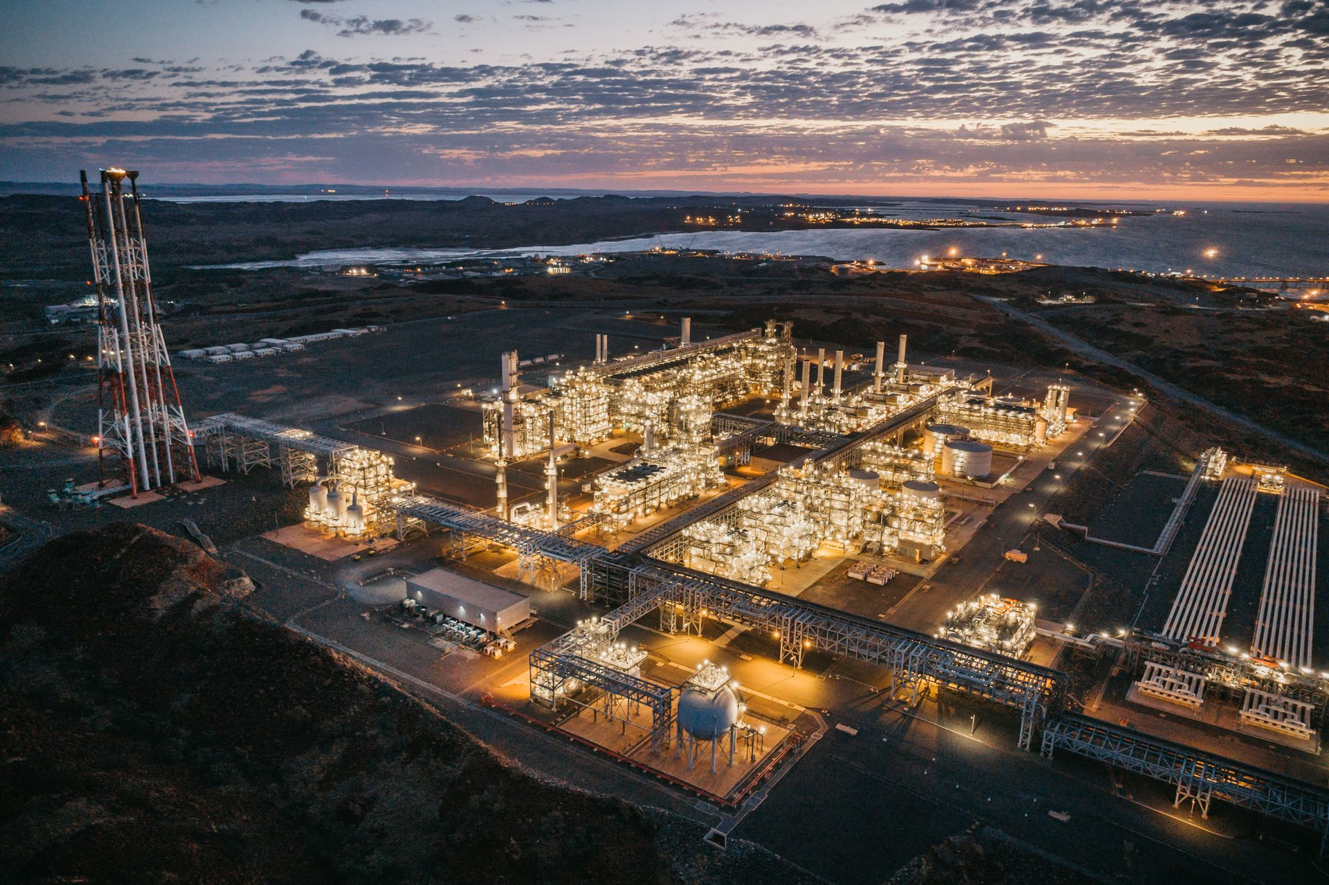 Woodside Energy Group's existing 3-million tpy Pluto LNG onshore plant in Western Australia.