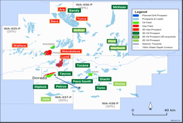 Santos-Carnarvon Bedout subbasin JV map, Western Australia.