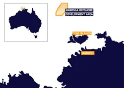Barossa offshore development area. Barossa offshore development area.