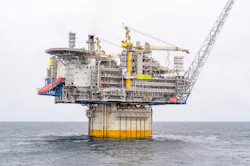 The 70,000-tonne, 339-m tall Aasta Hansteen floating platform produces from Aasta Hansteen field in 1,300 m of water in the Vøring area of the Norwegian Sea, 300 km west of Sandnessjøen. The 70,000-tonne, 339-m tall Aasta Hansteen floating platform produces from Aasta Hansteen field in 1,300 m of water in the Vøring area of the Norwegian Sea, 300 km west of Sandnessjøen.