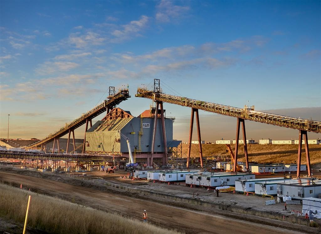 Fort Hills ore preparation plant crushers.