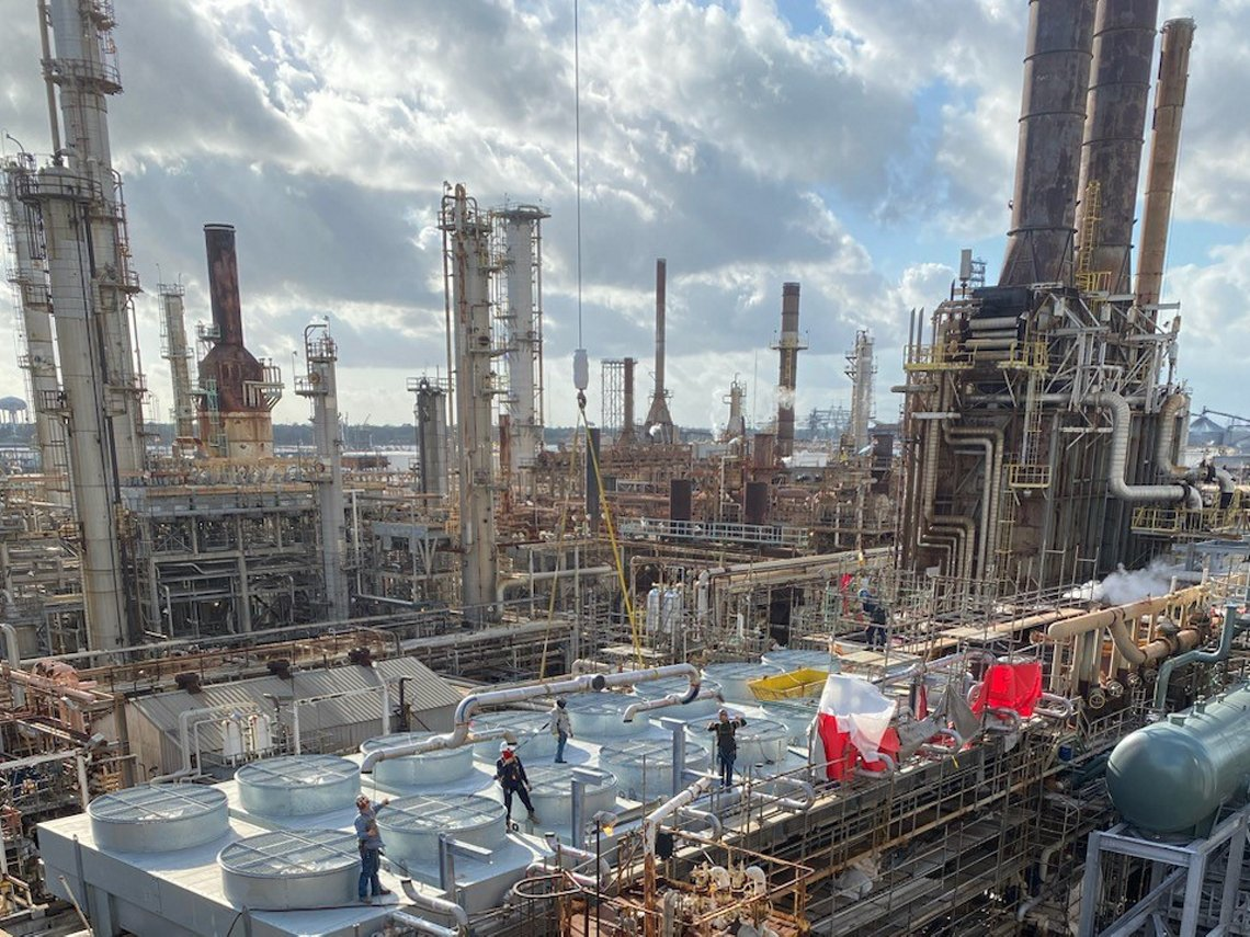 Construction at PFB Energy's Chalmette refinery.