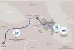 Absheron gas and condensate field in the Caspian Sea. Absheron gas and condensate field in the Caspian Sea.