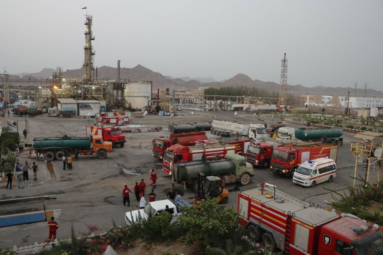 Aftermath of Bandar Abbas refinery tank fire.