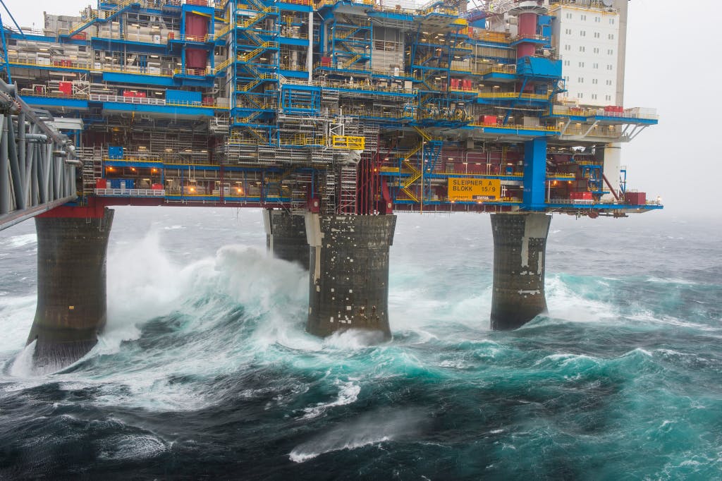 Equinor's Sleipner A platform in the North Sea.