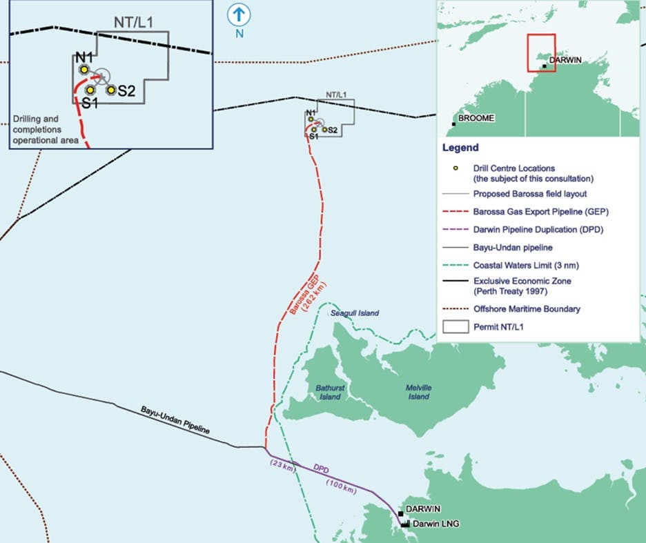 Barossa project map.