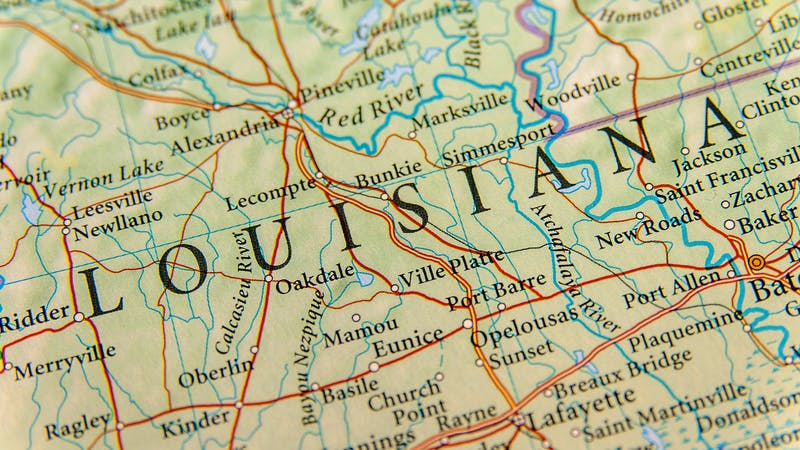Map of Louisiana.
