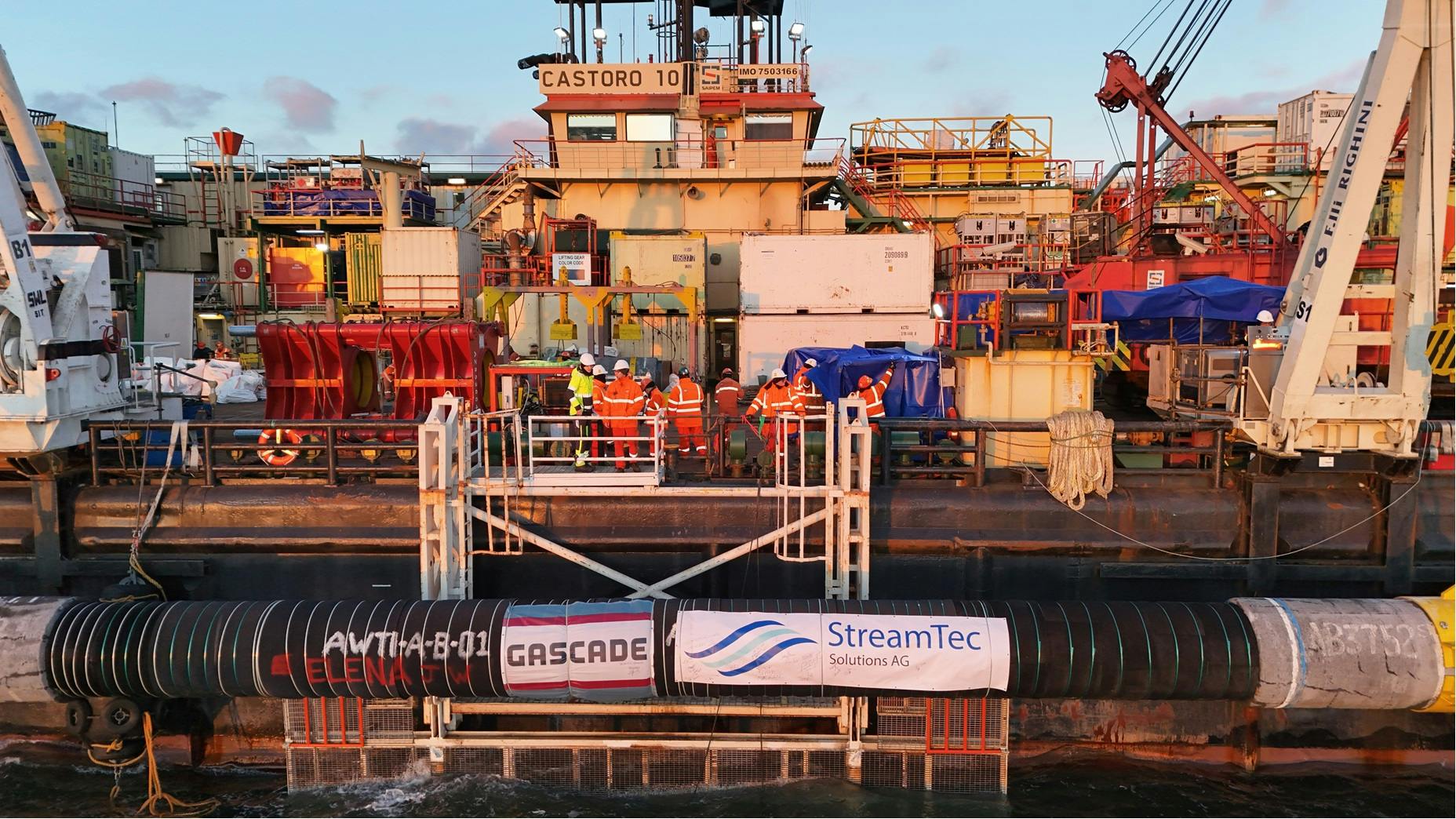 Completion of above water tie in of OAL pipeline.