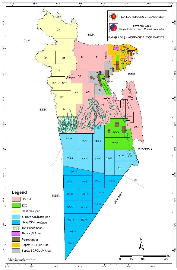 2024 Bangladesh Offshore Bid Round (blue areas).