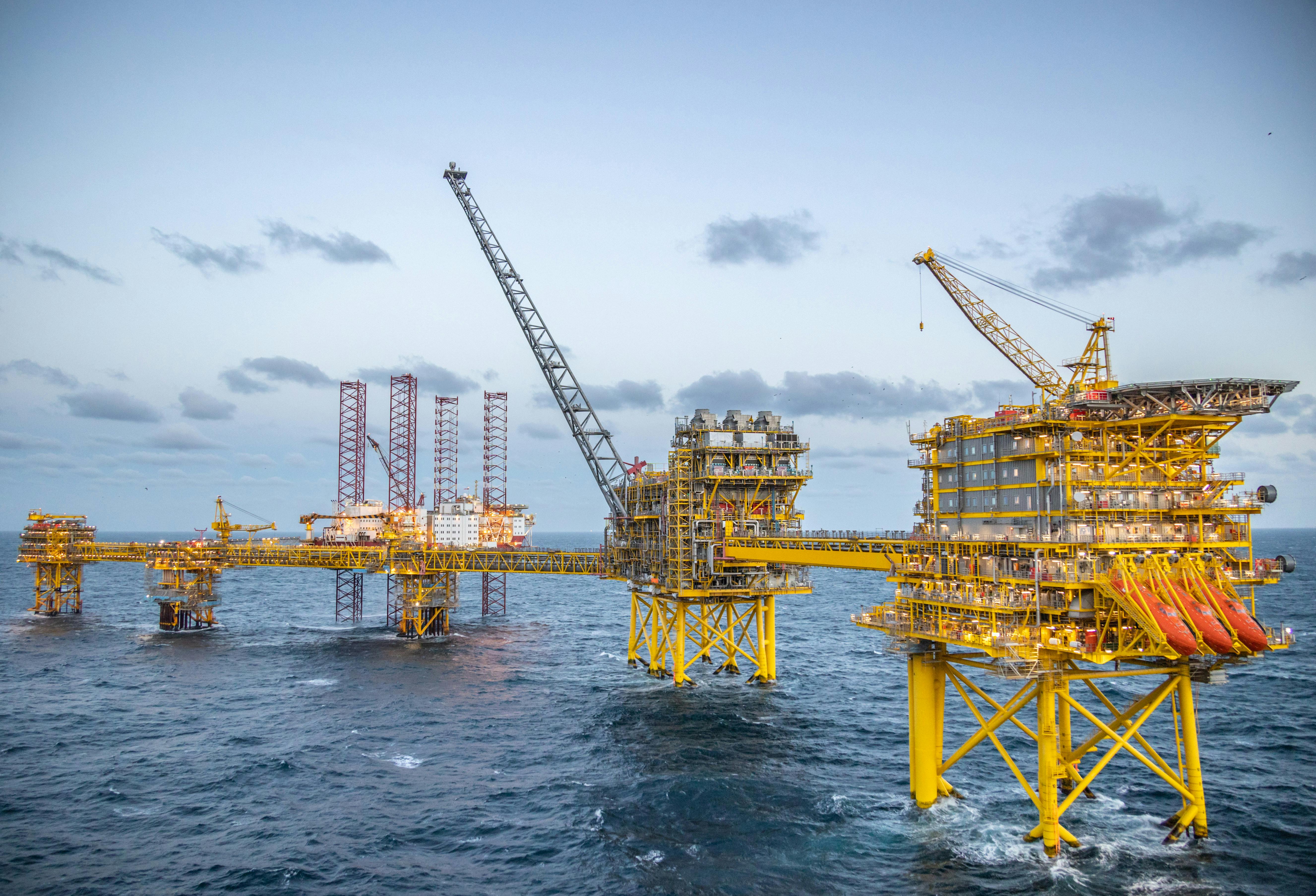 Tyra East first gas, North Sea.