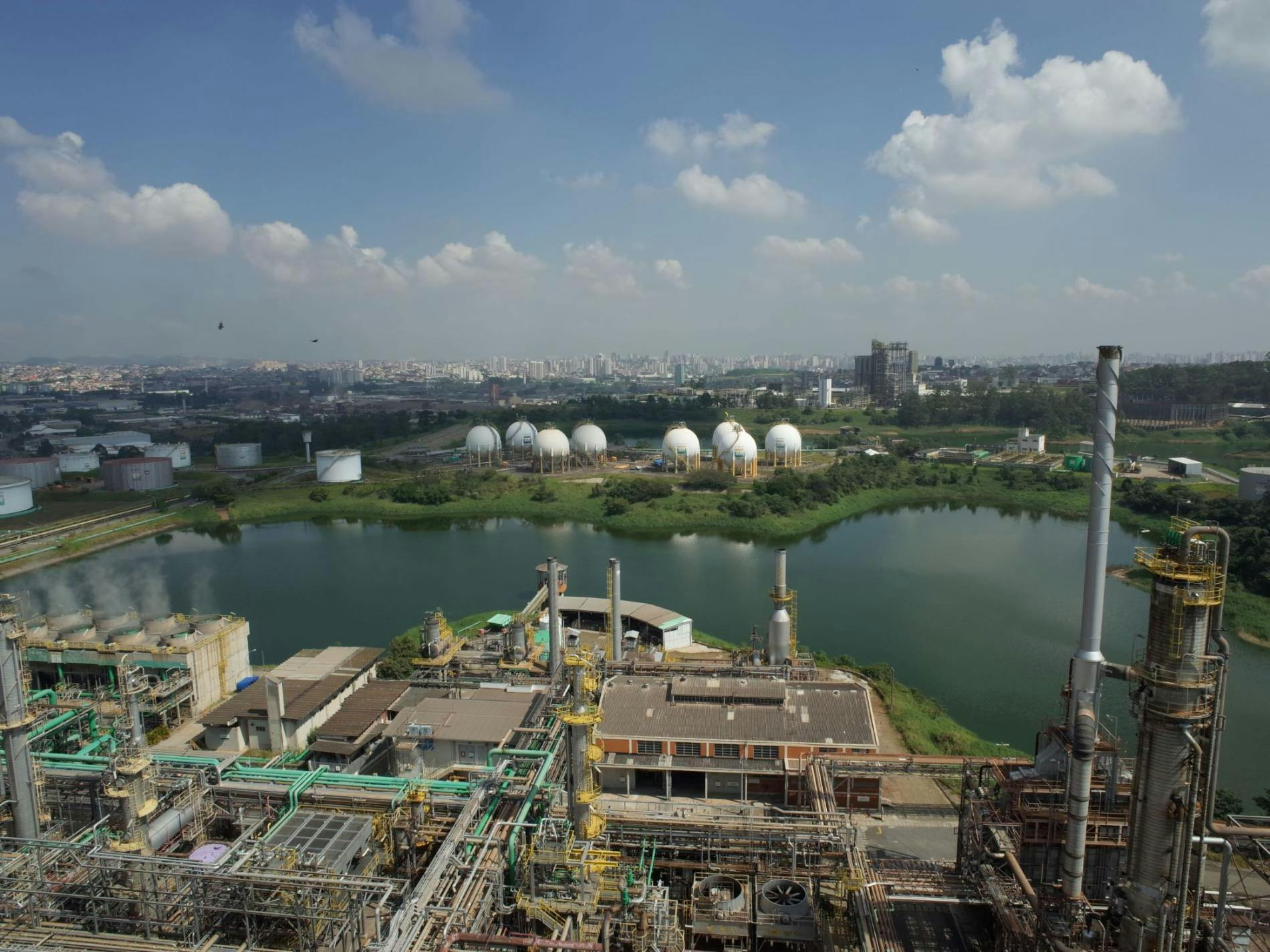 Refinaria de Capuava (RECAP) in Mau&aacute;, S&atilde;o Paulo, Brazil.