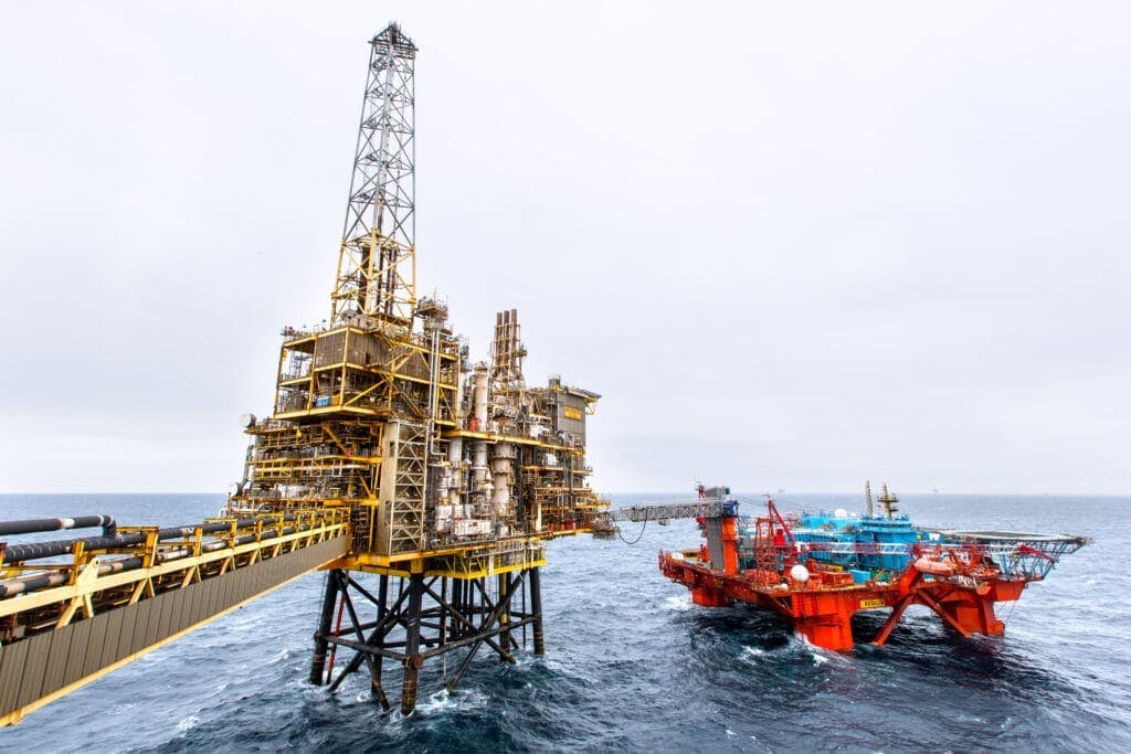 File photo: Work at Arran field, offshore UK.