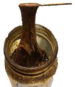 Emulsion from Well #1 during the flowback after the stimulation shows a fatty acid component either in the treatment or from the formation (Fig. 7) Emulsion from Well #1 during the flowback after the stimulation shows a fatty acid component either in the treatment or from the formation (Fig. 7)