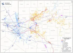 Permian gas system map. Permian gas system map.