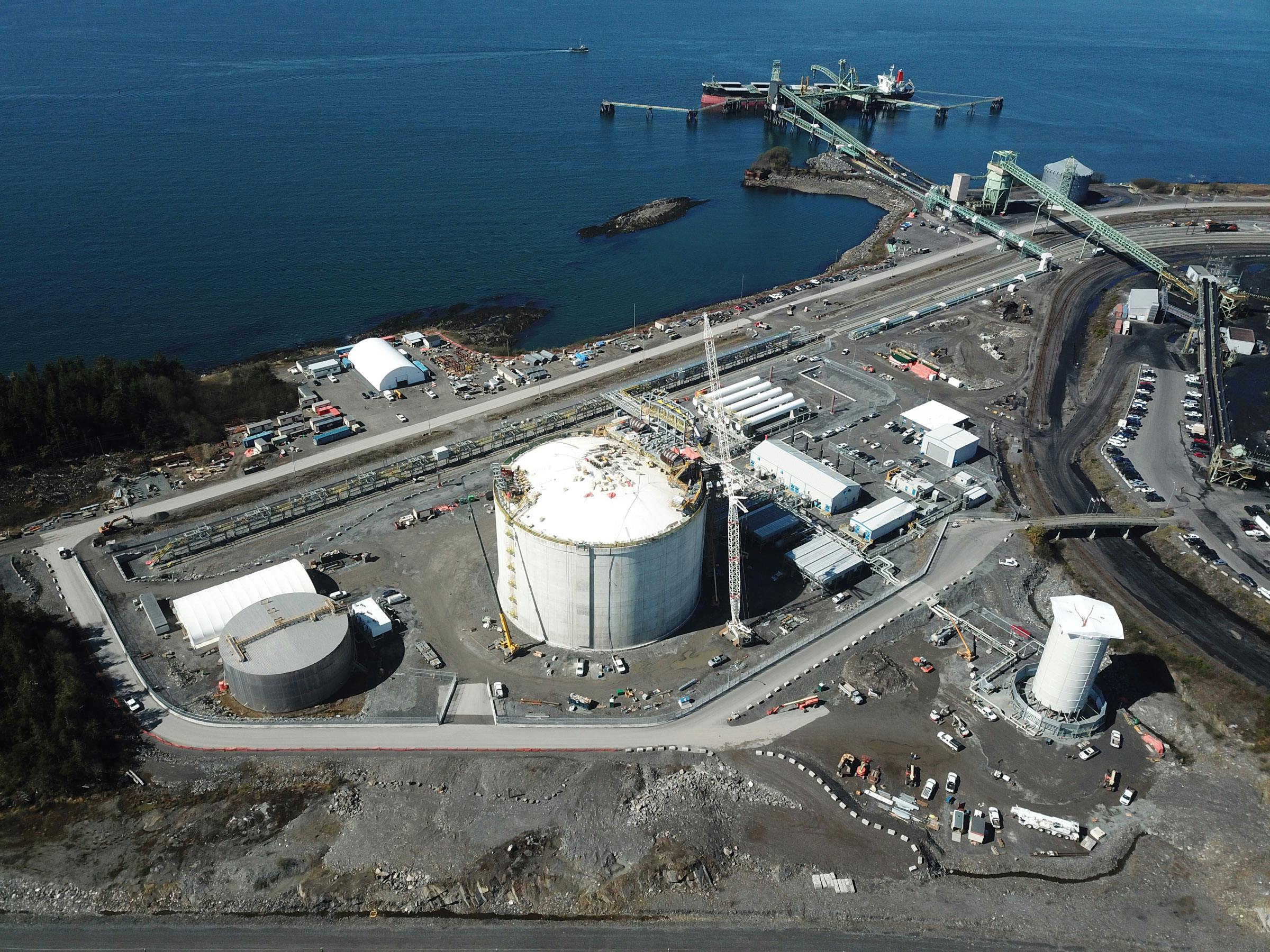 AltaGas and Vopak will develop the Ridley Island Energy Export Facility on Ridley Island, BC, adjacent to the existing Ridley Island Propane Export Terminal (shown).