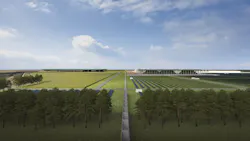 Rendering of proposed DG Fuels production plant. Rendering of proposed DG Fuels production plant.