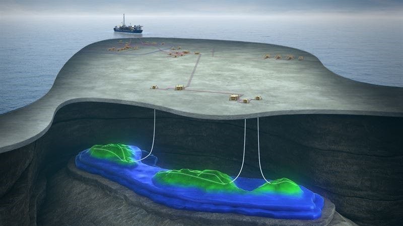Illustration of Tyrving field development offshore Norway.