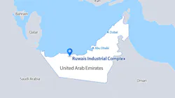 TA'ZIZ methanol project map, UAE. TA'ZIZ methanol project map, UAE.