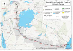 Map of EACOP line Map of EACOP line