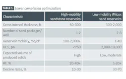 Lower completion optimization (Table 1) Lower completion optimization (Table 1)
