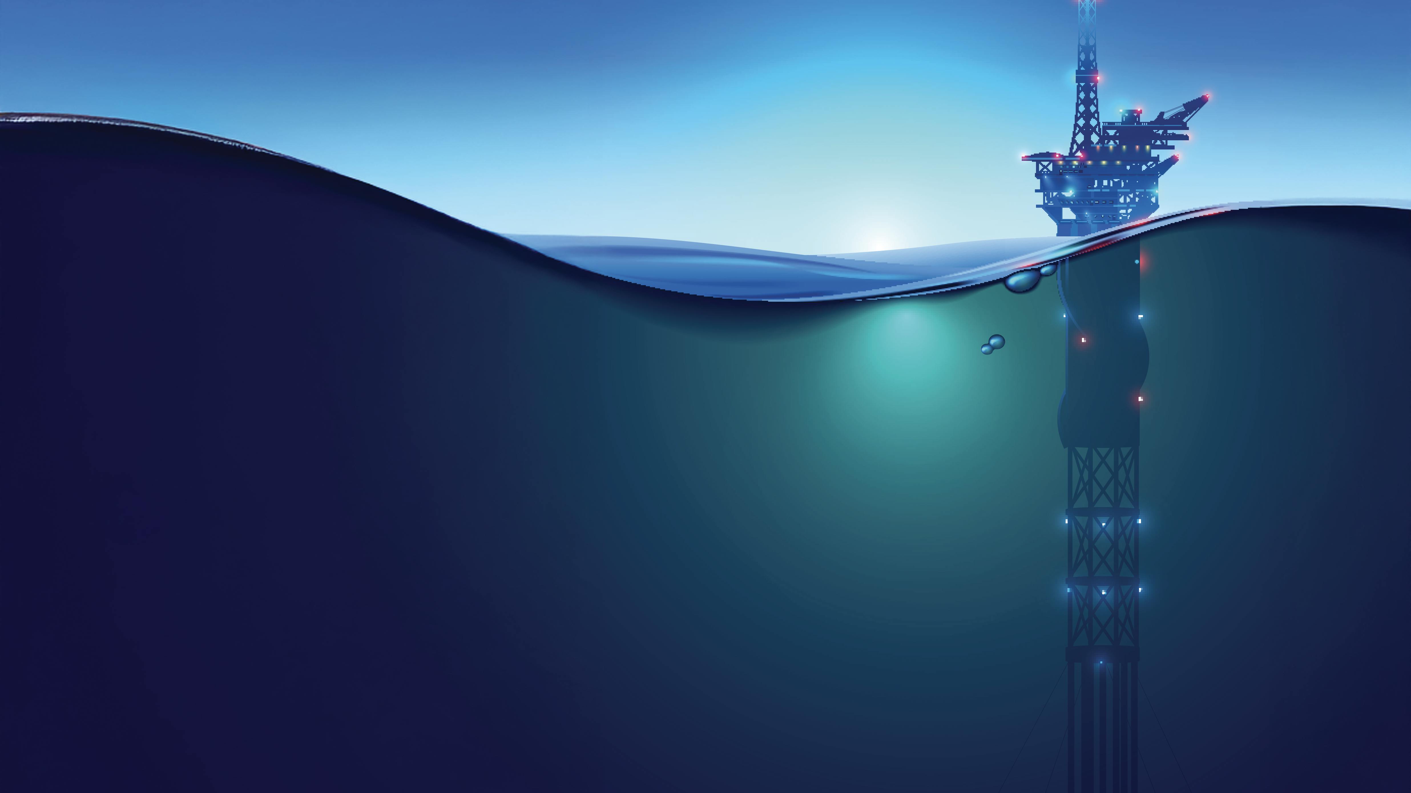 Rendering of offshore oil and gas platform