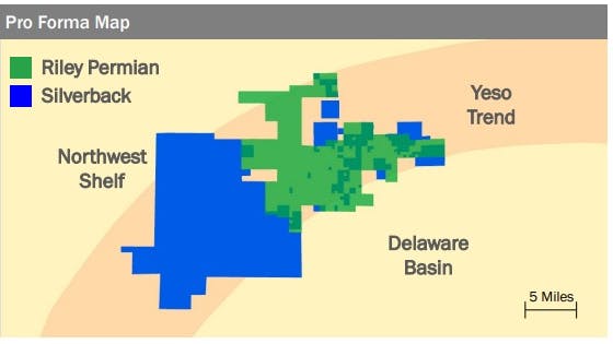 Riley Permian, Silverback Permian asset map