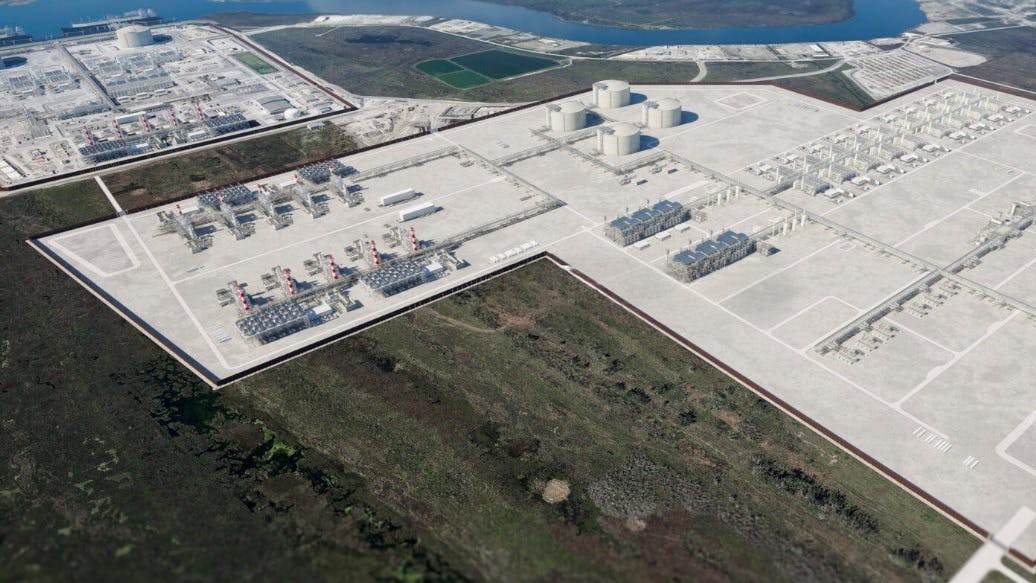 Venture Global CP2 LNG plant rendering