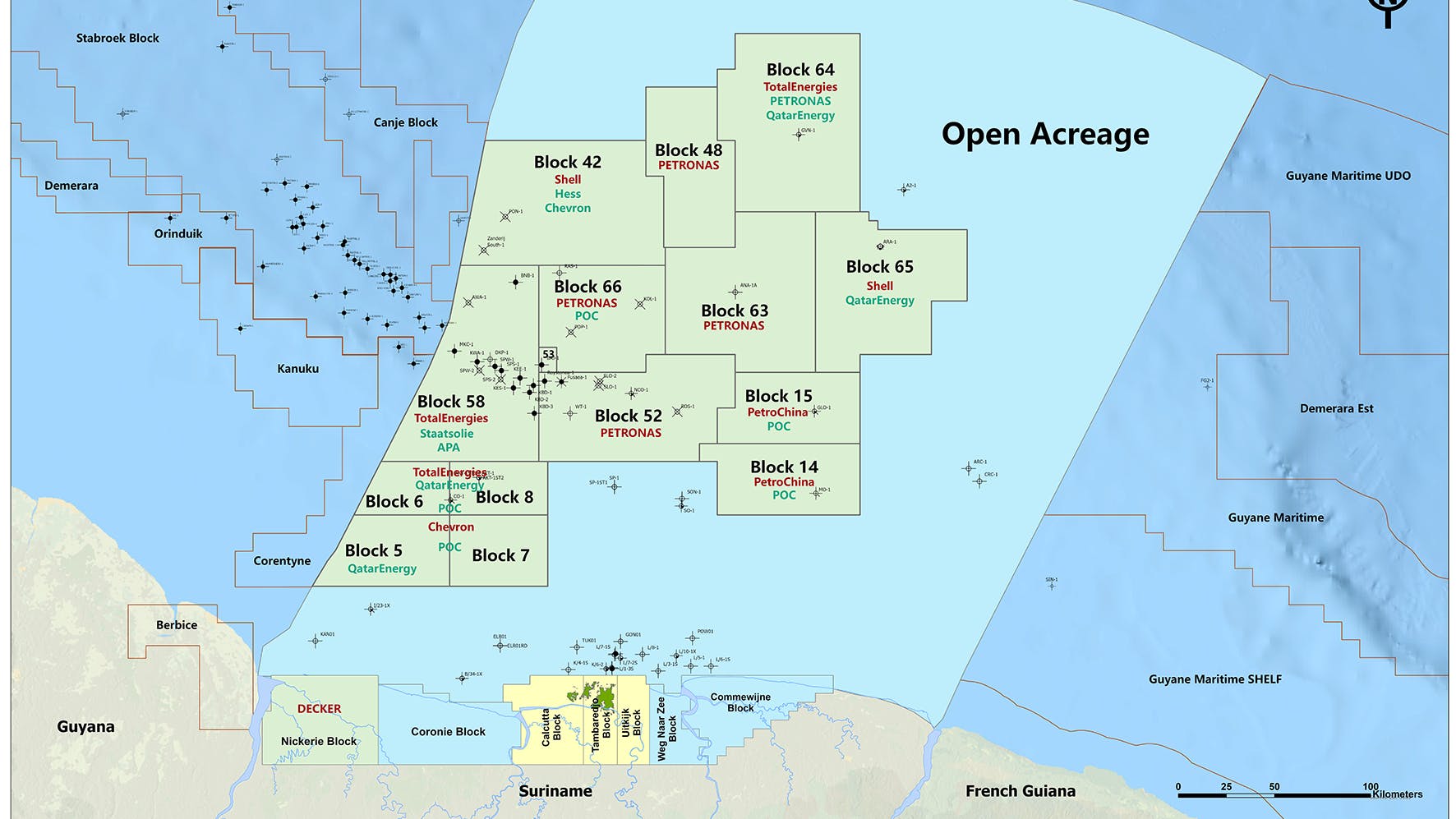 Staatsolie offshore Suriname open acreage