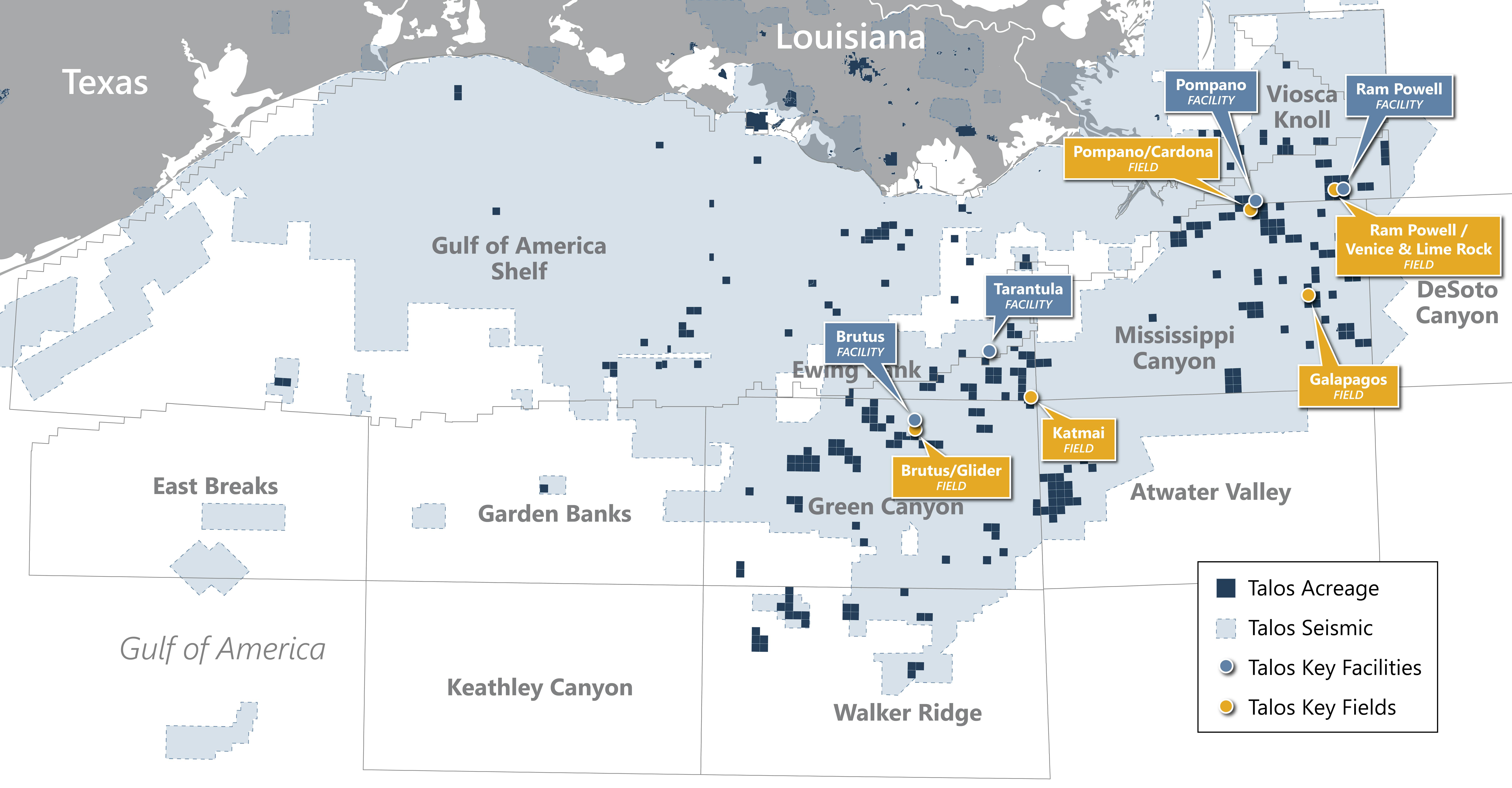 Talos Energy Gulf of Mexico operations map