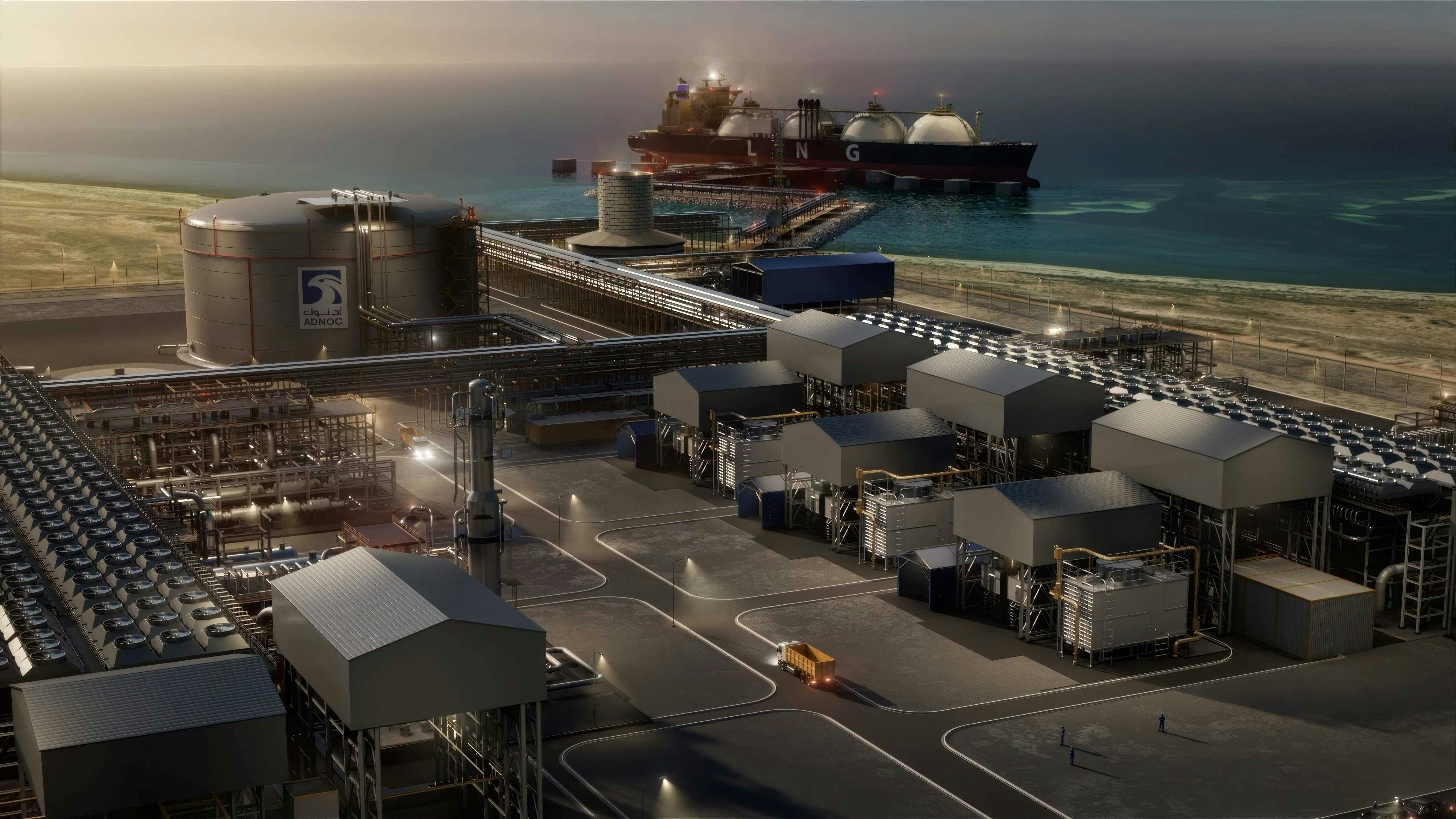 Rendering of ADNOC's Ruwais LNG project