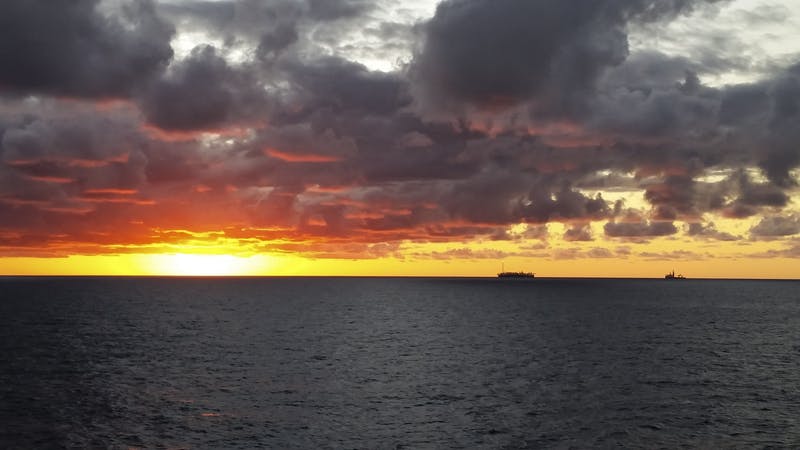 FPSO offshore at sunset
