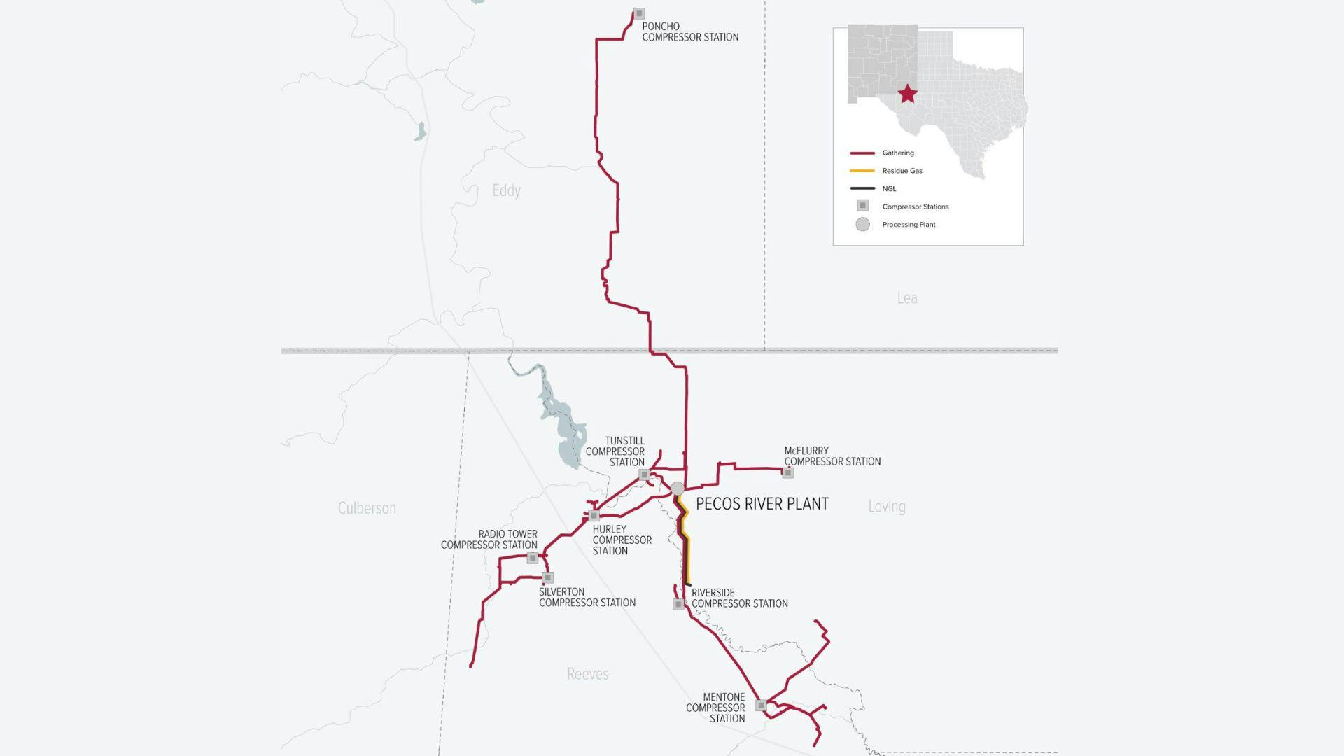 Cardinal Midstream asset map