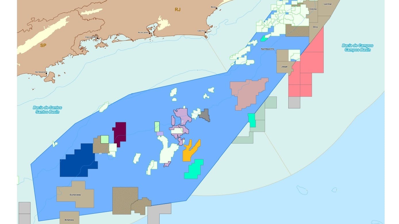 3rd cycle of the Open Acreage of Production Sharing map, offshore Brazil.