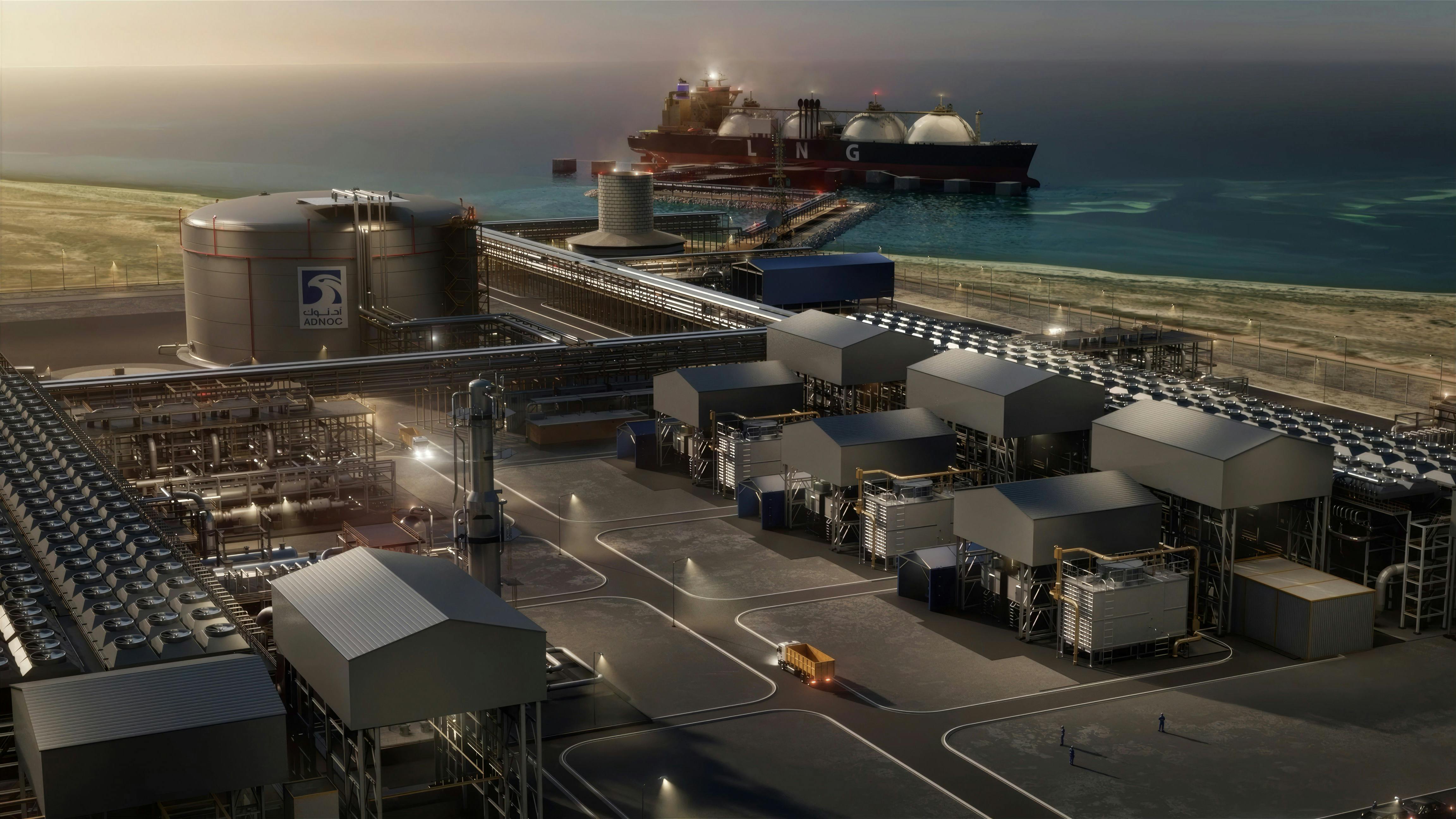 Rendering of ADNOC Ruwais LNG plant.