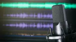 podcast mic and editing software on computer screen podcast mic and editing software on computer screen