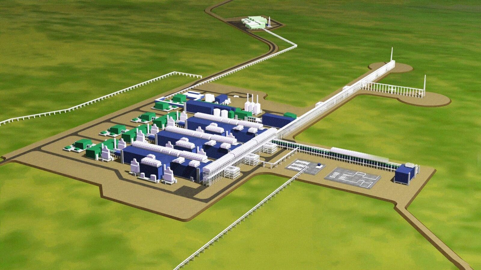 Alaska LNG gas treatment plant rendering