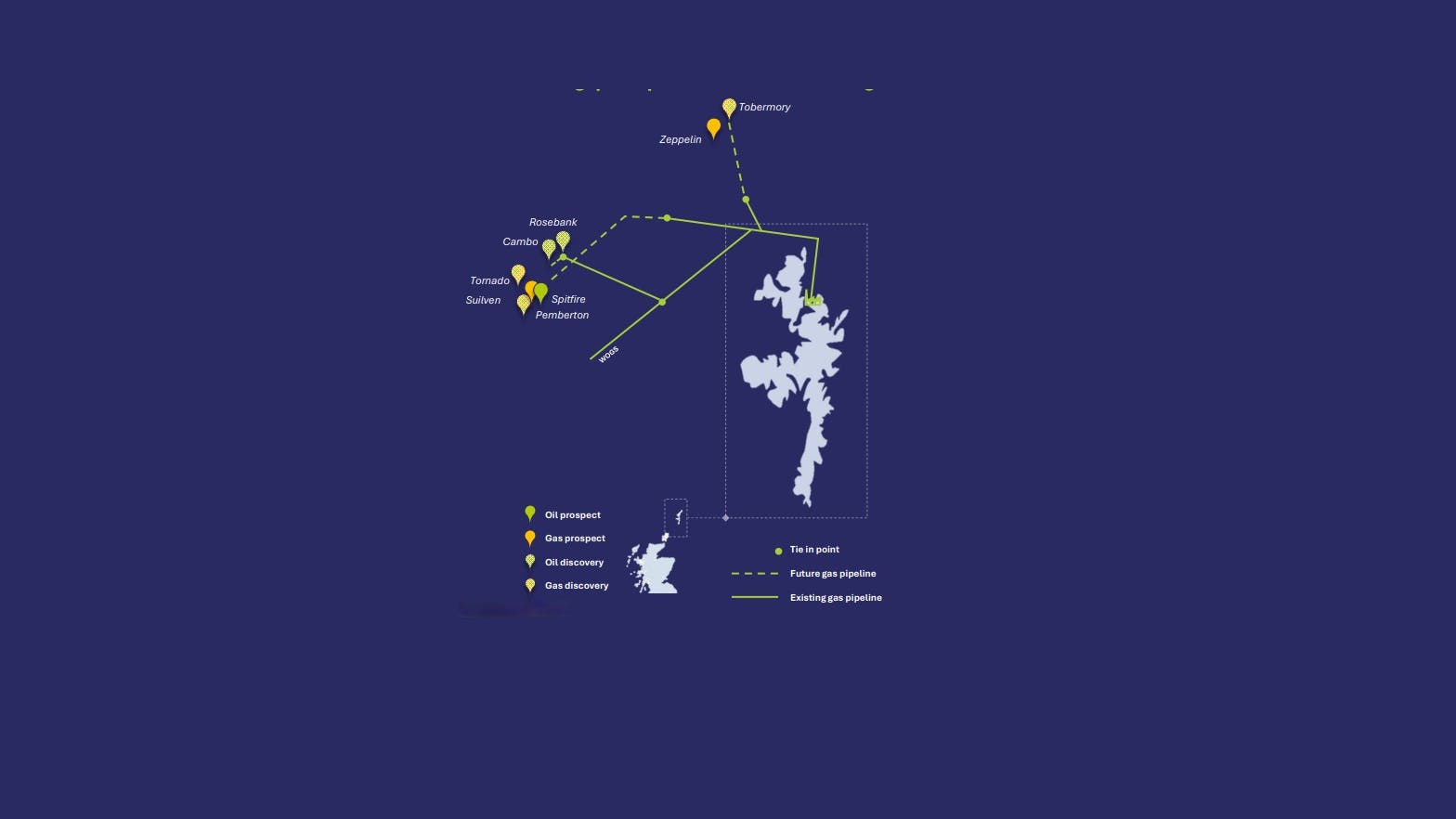 Ithaca Energy West of Shetland asset map