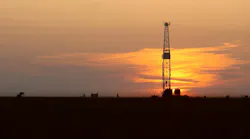rig at sunset rig at sunset
