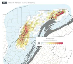 Assessed Marcellus shale uTRR density (Fig. 2) Assessed Marcellus shale uTRR density (Fig. 2)