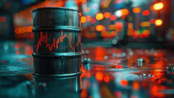 oil market concept, oil barrel with line graph oil market concept, oil barrel with line graph