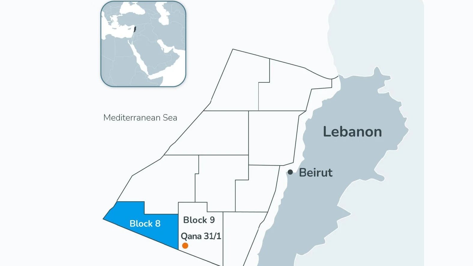 Block 8 map offshore Lebanon