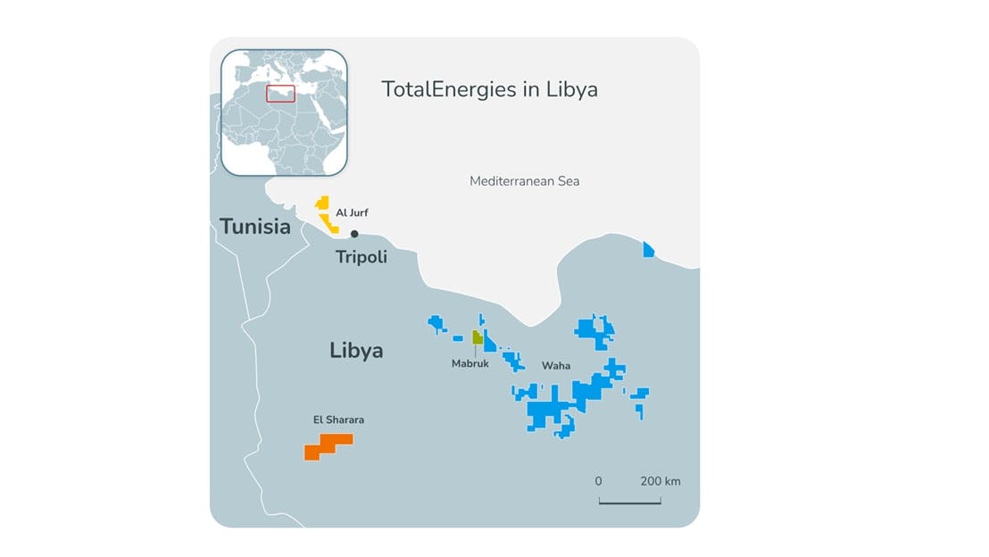 TotalEnergies map of Libya operations